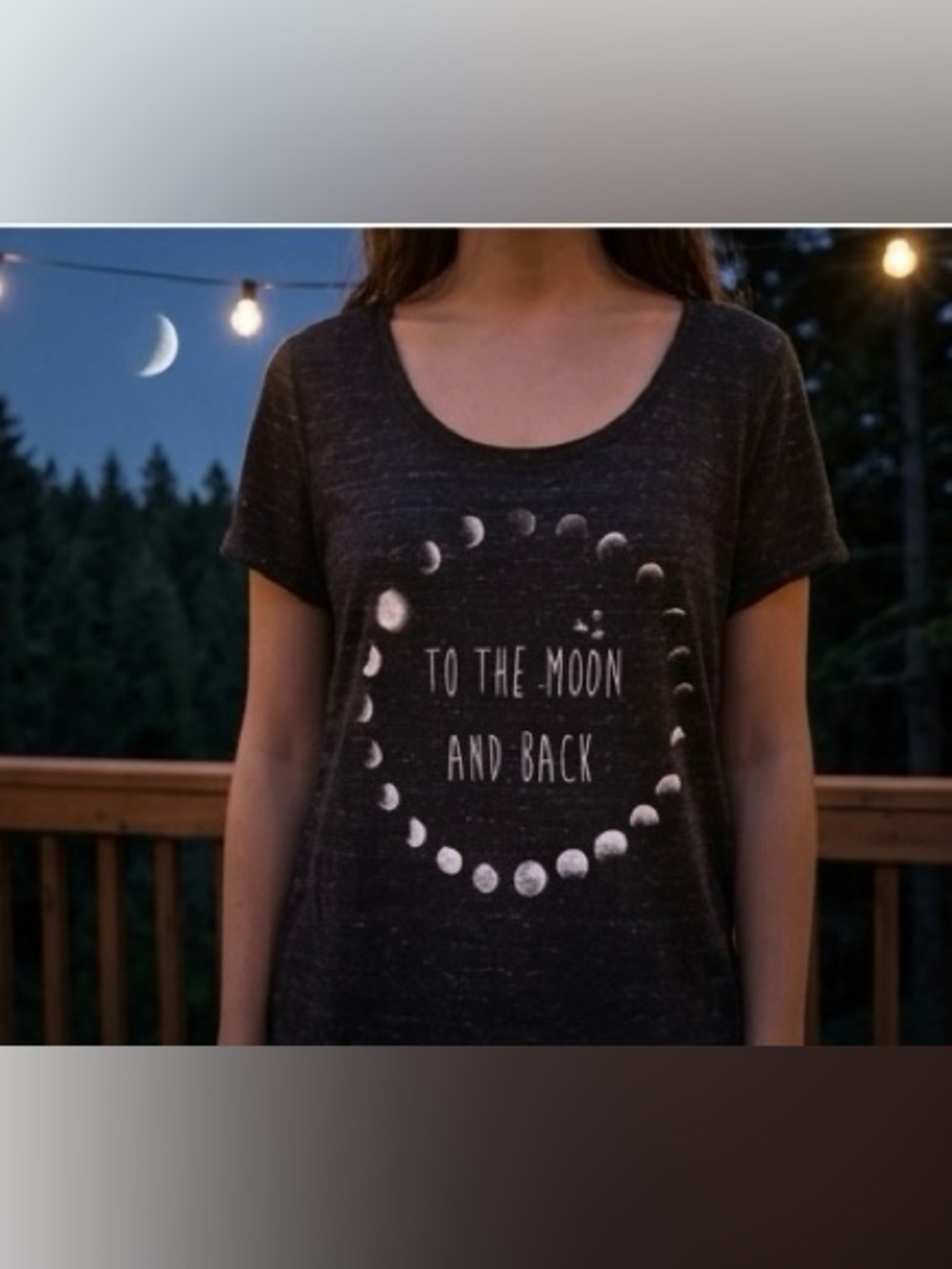 🌙 Maurices | Celestial Moon Phases | Scoop Neck Tee | Size Medium